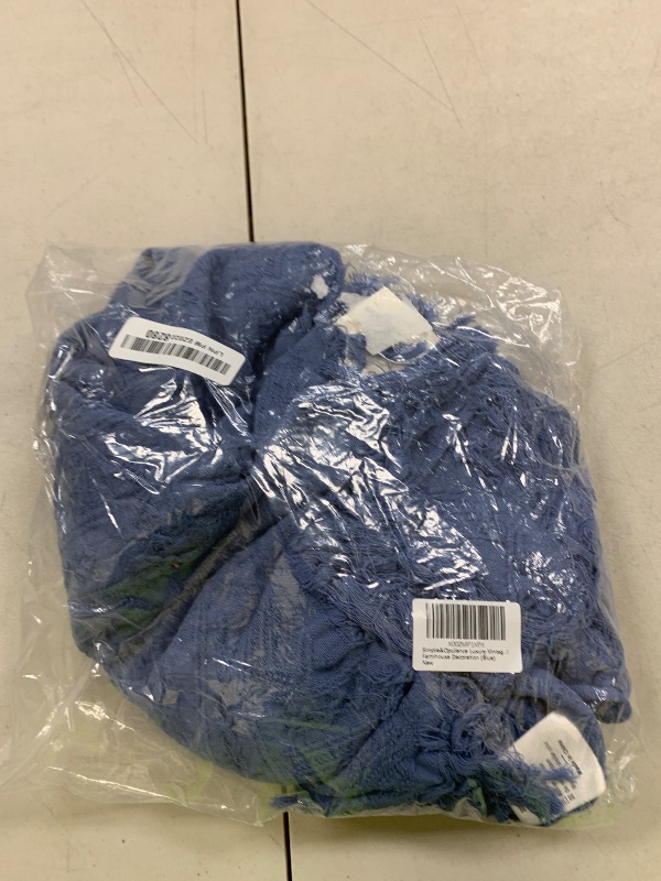 Photo 1 of RECYCO Throw Blanket Soft Cozy Chenille Throw Blanket with Fringe Tassel for Couch Sofa Chair Bed Living Room Gift (Dusty Blue, 50'' x 60'')