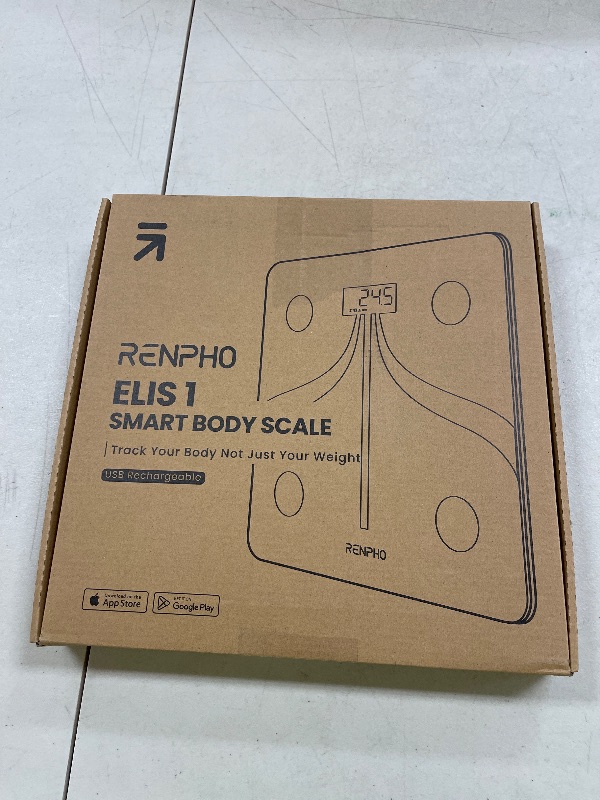 Photo 1 of RENPHO Smart Scale for Body Weight, USB-C Rechargeable Digital Bathroom Scale, Electronic 13 Body Composition Monitor with Smartphone App, 396 lbs, Black, Elis 1 (11 inch)