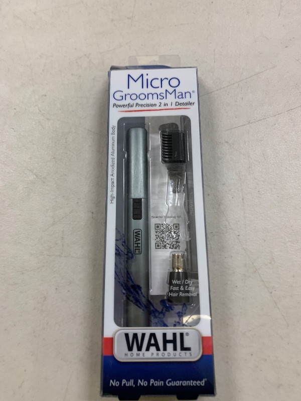 Photo 1 of Wahl Micro Groomsman Battery Personal Trimmer for Hygienic Grooming with Rinseable, Interchangeable Heads for Eyebrows, Neckline, Nose, Ears, & Other Detailing - 05640-600