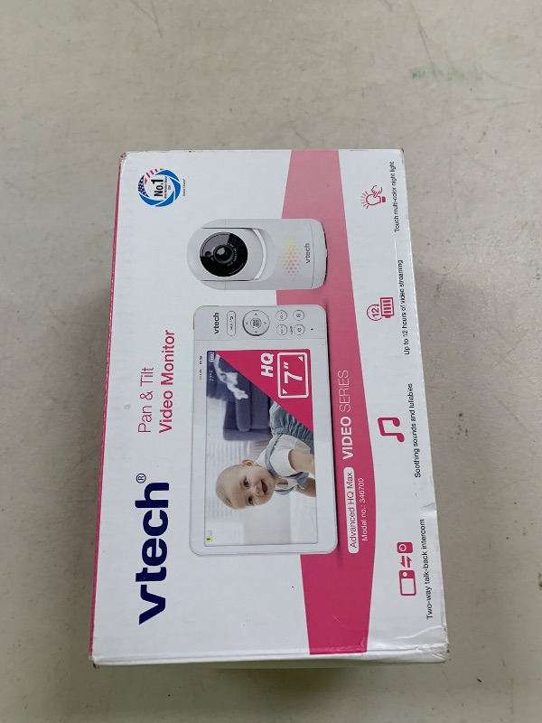 Photo 1 of VTech [2025 Upgrade Baby Monitor with 7" IPS Screen, Pan Tilt Zoom Camera, No WiFi Video Baby Monitor with Camera and Audio, Multi-Color Night Light, 2-Way Talk, Lullabies, Advanced HQ Max