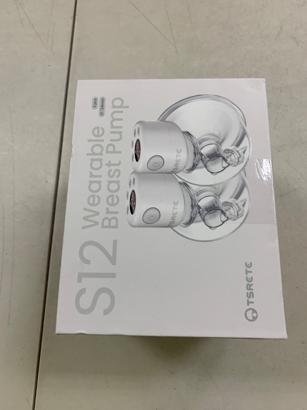 Photo 1 of TSRETE Double Wearable Breast Pump, Electric Hands-Free Breast Pumps with 2 Modes, 9 Levels, LCD Display, Memory Function Rechargeable Milk Extractor-24mm Flange, Pink