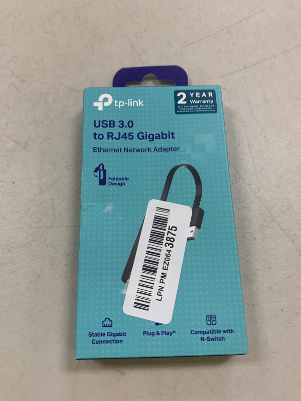 Photo 1 of TP-Link USB to Ethernet Adapter (UE306), Supports Nintendo Switch, 1Gbps Gigabit RJ45 to USB 3.0 Network Adapter, Foldable & Portable Design, Plug and Play, Compatible with Windows, macOS, and Linux