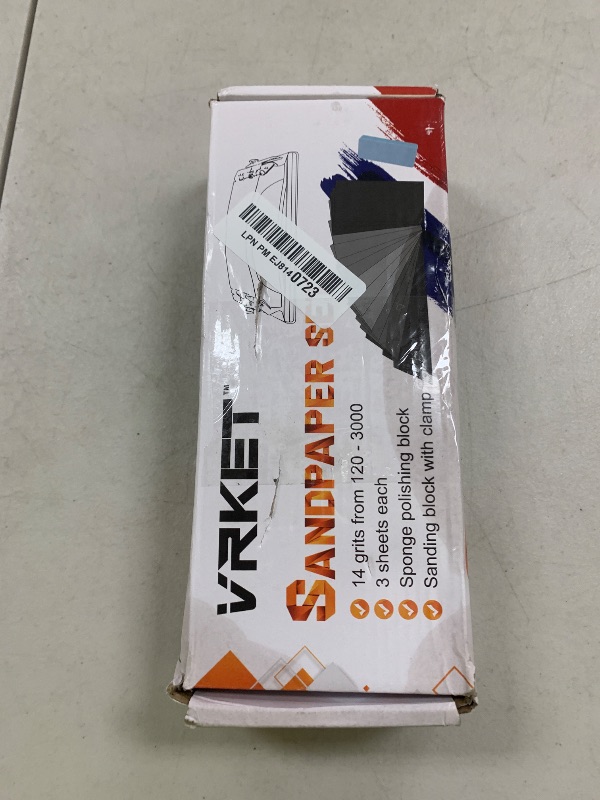 Photo 1 of VRKET Wet & Dry Sandpaper Set, 42 Sheets of 120 to 3000 grit Sandpaper with Sanding Block Sander,for Wood Furniture Finishing Metal Automotive Sanding Polish