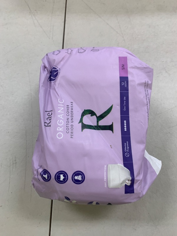 Photo 1 of Rael Disposable Underwear for Women, Organic Cotton Cover - Incontinence Pads, Postpartum Essentials, Disposable Underwear, Unscented, Maximum Coverage (Size S-M, 12 Count)