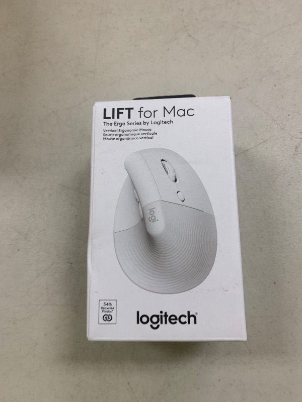 Photo 1 of Logitech Lift for Mac Wireless Vertical Ergonomic Mouse, Bluetooth, Quiet Clicks, Silent Smartwheel, 4 Customizable Buttons, for macOS/iPadOS/MacBook Pro/Macbook Air/iMac/iPad - Off White