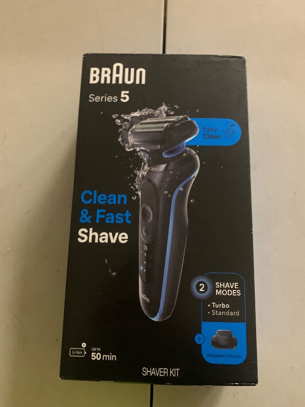 Photo 1 of Braun Electric Shaver for Men, Series 5 5118s, Waterproof, Wet & Dry Shave, Turbo Shaving Mode, Foil Shaver with Precision Trimmer, Battery Powered, 50 Minute Battery Runtime