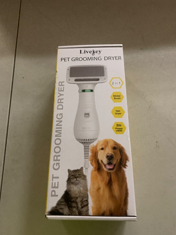 Photo 1 of Dog Hair Dryer, 2-in-1 Dog Blow Dryer with Slicker Brush, 300W Pet Hair Dryer for Small and Medium-Sized Dogs and Cats, Dog Grooming Dryer Portable ? Adjustable Temperature