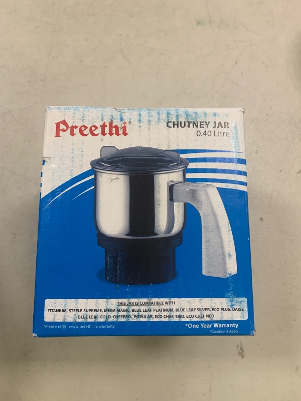 Photo 1 of Preethi 0.4L Chutney Jar for Eco Plus/Chef Pro and Blue Leaf, 0.4-Liter