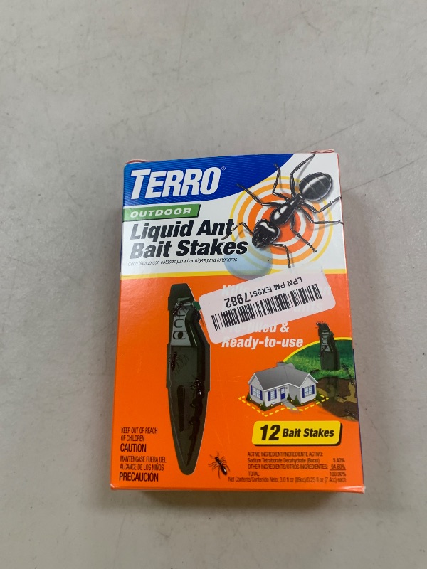 Photo 1 of TERRO Liquid Ant Baits - T1813B - Outdoor Ready-to-Use Terro Ant Traps, Kills Household Ants, 12 Stakes