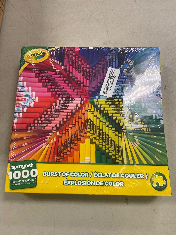 Photo 1 of Springbok Crayola Burst of Color 1000 Piece Jigsaw Puzzle for Adults - Radiant Rainbow Explosion of Crayola Crayons