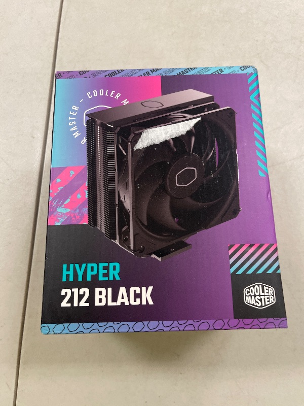 Photo 1 of Cooler Master Hyper 212 Black CPU Air Cooler, SickleFlow 120 Edge PWM Fan, Aluminum Top Cover, 4 Copper Heat Pipes, 152mm Tall, AMD Ryzen AM5/AM4, Intel LGA 1851/1700/1200 Brackets