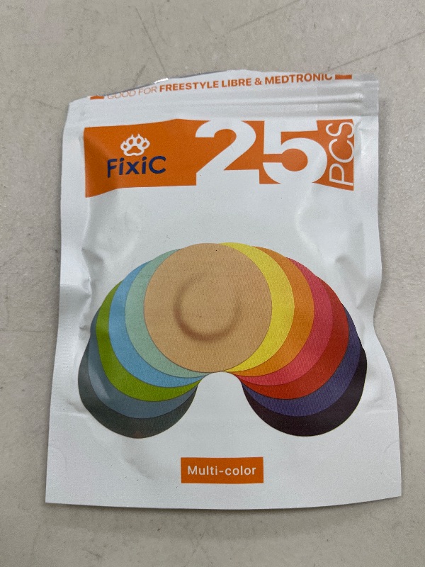 Photo 1 of Fixi? Sensor Covers 25 Pack 3 1/2" - Perfect Freestyle Adhesive Bandages for Libre 1, 2, 3 & Plus - G7 & Stelo - Guardian - Waterproof Adhesive Patches - Pre-Cut - The Best Fixation! (Multi-Color)