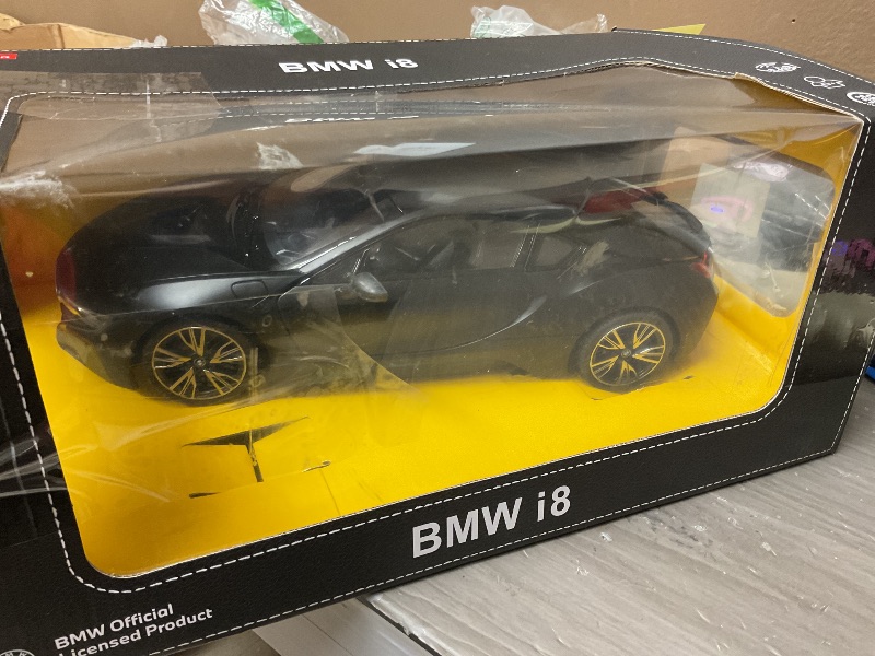 Photo 3 of YYC 1:14 Scale Remote Control Car for BMW I8, 2.4GHz Model RC Cars with Controlled Doors, Headlight, Taillight, Electric Sport Racing Hobby Vehicle Gift for Adults, Kids, Boys, Girls - Black