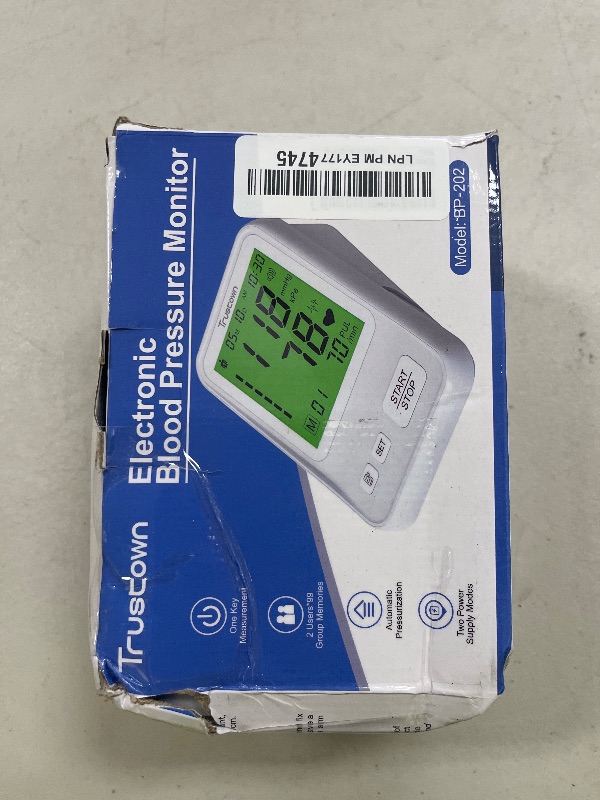Photo 1 of Trustown Blood Pressure Monitor Upper Arm Automatic Digital BP Machine Wide Range Cuff (8.7'' -16.5'') 2x99 Reading Memory Large LCD Screen 3 Color Backlight for Home Use
