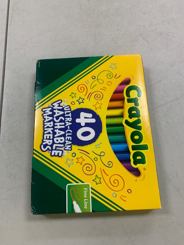 Photo 1 of Crayola Ultra Clean Fine Line Washable Markers for School (40ct), Colored Markers for Kids, Coloring Book Art Supplies, Back to School Supplies for Teachers