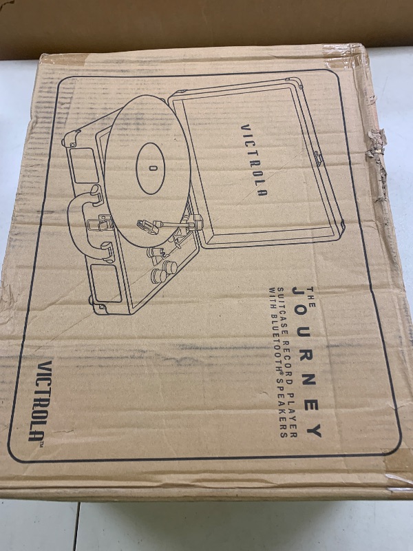 Photo 1 of Victrola Journey Bluetooth Portable Suitcase Record Player – with Built-in Speakers, 3 Speed Vinyl Record Player, RCA Out, Headphone Jack (Turquoise)