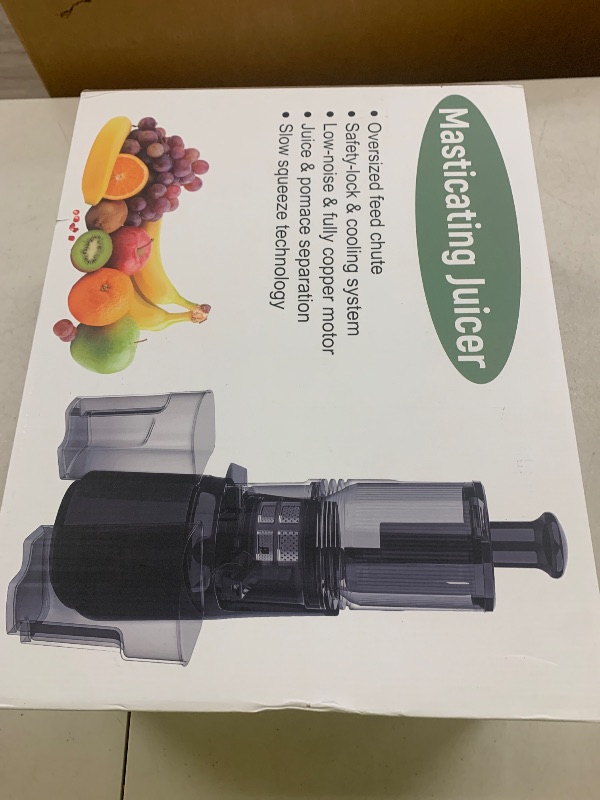 Photo 1 of Cold Press Juicer,Slow Masticating Juicer Machines with 5.3" Large Feed Chute for Most Fruits and Vegetables,Easy to Clean Lemon Orange juicer with 250W Motor and High Juice Yield (Obsidian black)