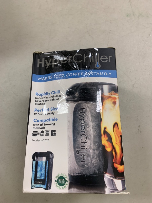 Photo 1 of HyperChiller HC2CB Patented Iced Coffee/Beverage Cooler, NEW, IMPROVED,STRONGER AND MORE DURABLE! Ready in One Minute, Reusable for Iced Tea, Wine, Spirits, Alcohol, Juice, 12.5 Oz, Charcoal Black