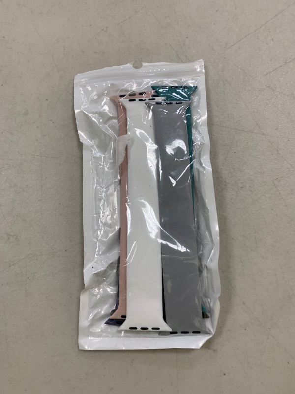 Photo 1 of 6 Pack Silicone Solo Loop Bands Compatible with Watch Band 40mm 38mm 41mm 44mm 45mm 46mm 42mm 49mm, Soft Stretchy Strap Sport Replacement Wristband for iWatch Series 10 9 8 7 6 SE 5 Ultra 4 3 2 1