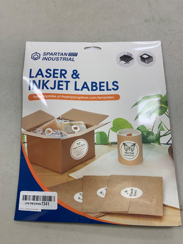 Photo 1 of 2" Circle Printable Labels Compatible with Inkjet and Laser Printers - 30 Sheets, 600 Matte White Round Stickers for Product Labeling, Packaging, Organization - Spartan Industrial