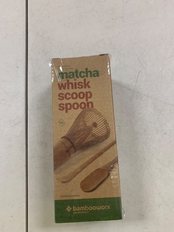 Photo 1 of BambooWorx Matcha Whisk Set - (Chasen), Traditional Scoop (Chashaku), Tea Spoon. The Perfect Sets to Prepare a Traditional Cup of Japanese Tea, Handmade from 100% Natural Bamboo