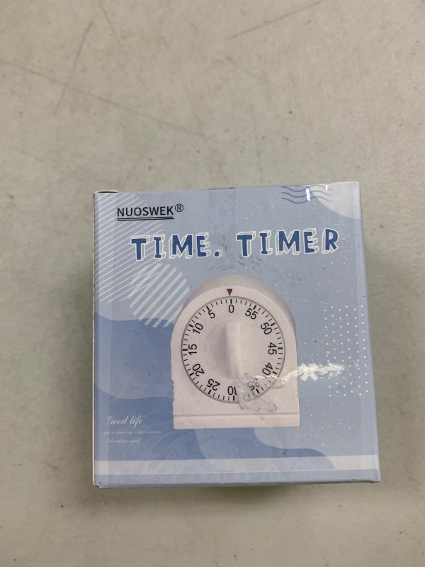Photo 1 of 60 Minute Wind Up Timer, Visual Mechanical Timer with Loud Alarm, Manual Countdown Timers for Classroom, Home, Study and Cooking (White)