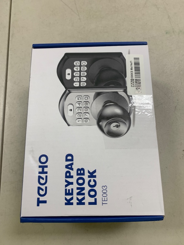 Photo 1 of TEEHO Keyless Entry Keypad Door Lock with Handle, Electronic Digital Smart Locks for Front Door, Easy to Install Keypad Deadbolt with Code for Bedroom, Anti-Peeping Password