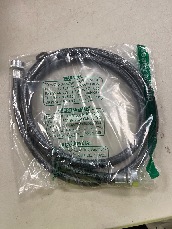 Photo 1 of Eastman Rubber Washing Machine Hose, 3/4 Inch FHT x 3/4 Inch FHT Connection, 6 Foot Black Rubber, 60325N