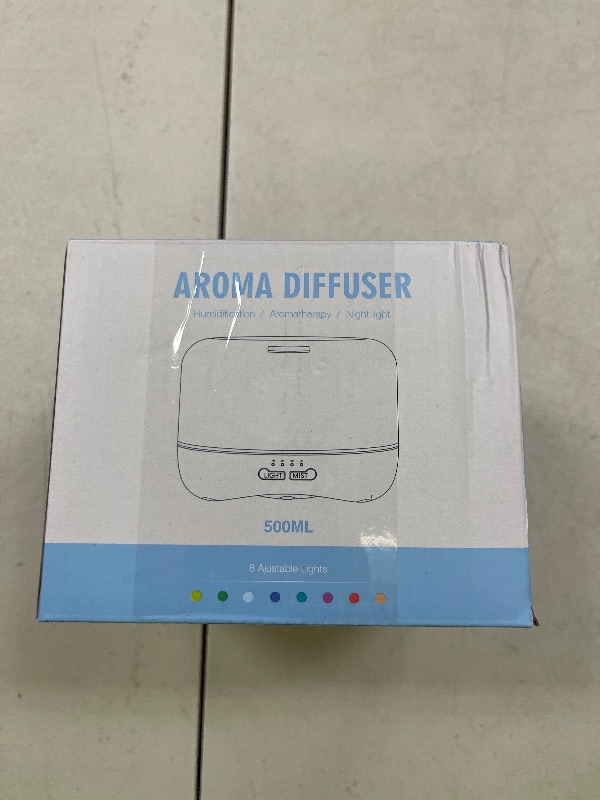 Photo 1 of Aromatherapy Essential Oil Diffuser for Room: 500ml Oil Diffuser Colorful Aroma Air Humidifier with Adjustable Cool Mist Mode, Waterless Auto Off Ultrasonic Diffusers for Large Room Home Office(Brown)