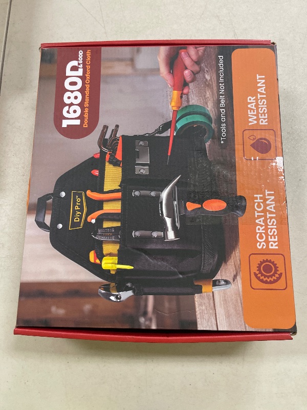 Photo 1 of DIYPro Tool Pouches, Tool Belt Pouch, Electrician Tool Pouch, Quickly Attach & Release Tool Belt Pouch with Clip, Tool Bag Multi-Pocket, Heavy Duty Tool Pouches for Carpenters & Home Improvement