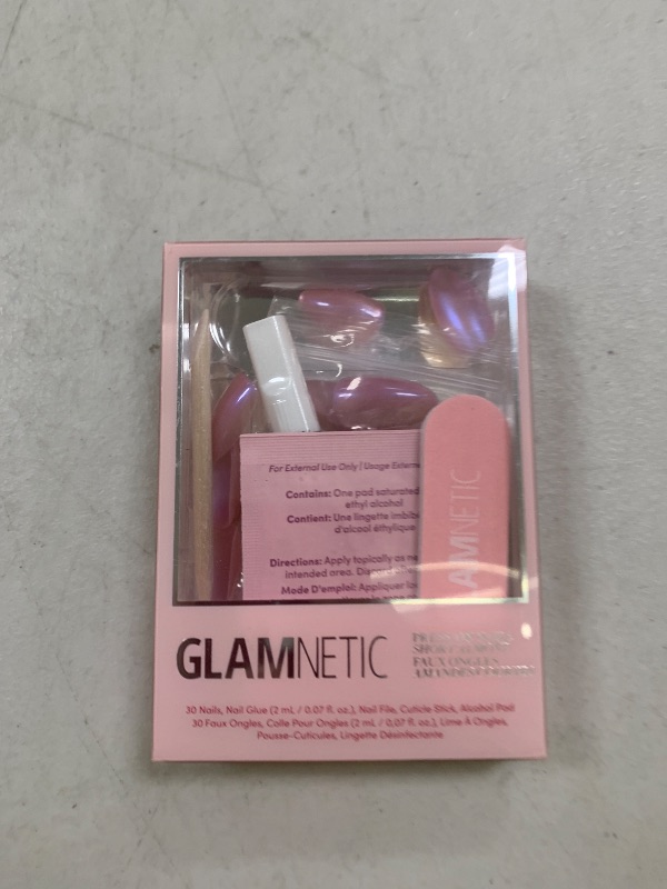 Photo 1 of Glamnetic Press On Nails - Seaspell | Short Almond Pink Fake Nails with a Velvet Finish, Salon Quality Summer Nails | 15 Sizes - 30 Nail Kit with Glue