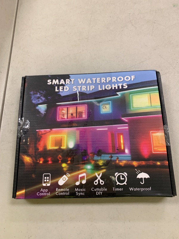 Photo 1 of 70FT Outdoor LED Strip Lights,IP68 RGB LED Lights with Remote and APP Control, Outdoor Strip Lights for Pool, Balcony, Roof, Garden, Stairs (1 Roll)