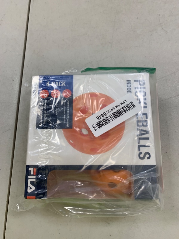 Photo 1 of FILA Accessories Indoor Pickleball Balls - Official Indoor Pickleballs, Regulation Size with 26 Holes (Orange), Pack of 4