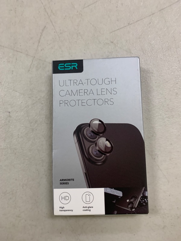 Photo 1 of ESR Camera Lens Protector for iPhone 17/iPhone 16/iPhone 16 Plus, Ultra-tough HD Individual Lens Protectors, Ultra-thin Tempered Glass, 1 Pack, Clear