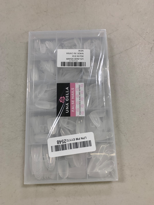 Photo 1 of UNA GELLA Gel Nail Tips Medium Almond Shape, Pre Etched Full Cover Almond Press On Nail Tips For Extensions - At Home Matte Acrylic Fake Nails 504pcs, 15 Sizes