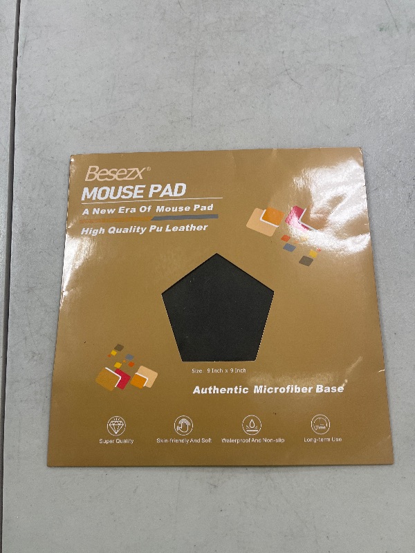 Photo 1 of Mouse Pad?Round Mouse Pad?PU Mouse Pad?Leather Mouse Pad with Stitched Edge Micro-Fiber Base with Non-Slip Waterproof?Mouse Pad for Computers?Laptop?9 x 9 Inch (Gray)