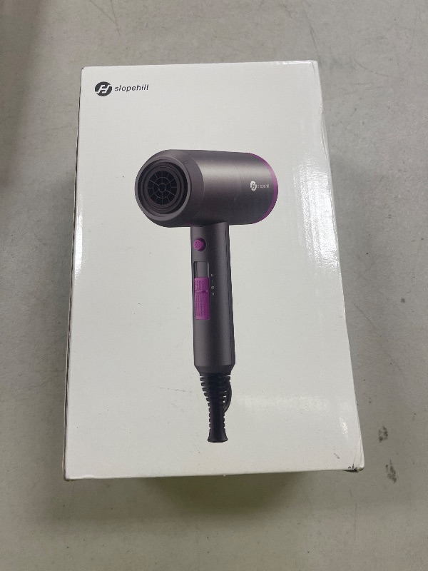 Photo 1 of slopehill Professional Ionic Hair Dryer, Powerful 1800W Fast Drying Low Noise Blow Dryer with 2 Concentrator Nozzle 1 Diffuser Attachments for Home Salon Travel