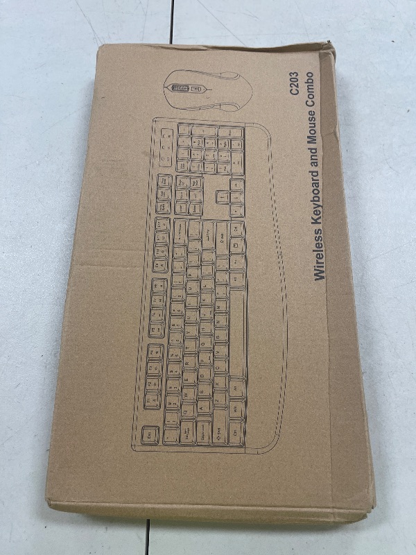 Photo 1 of Wireless Keyboard and Mouse Combo, Full-Sized 2.4GHz Wireless Keyboard with Comfortable Palm Rest and Optical Wireless Mouse for Windows, Mac OS PC/Desktops/Computer/Laptops (Black)