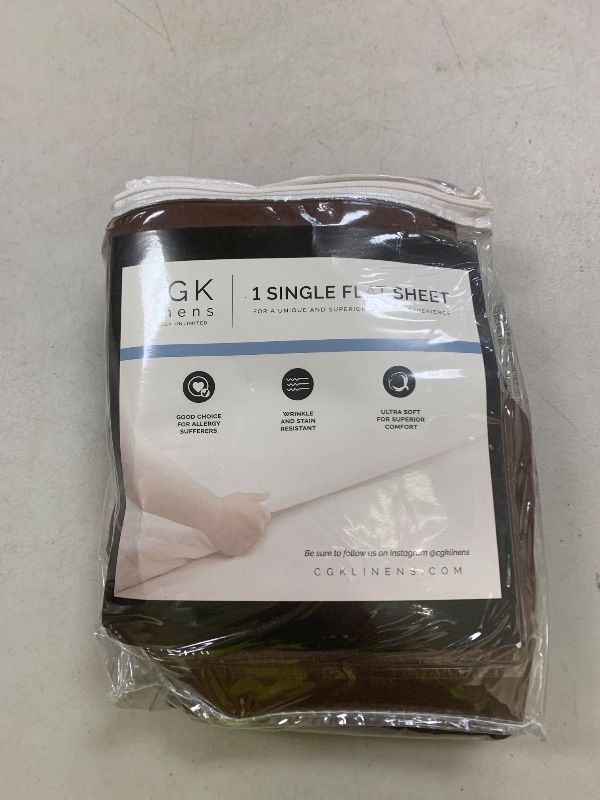 Photo 1 of Cal King Size Flat Sheet - Hotel Quality Top Flat Bed Sheet Only - Ultra-Soft, Breathable & Cooling - Fade & Wrinkle Free - Easy-Care, Stain & Shrink Resistant Bedding - Easy-Fit & Oeko-Tex - Brown