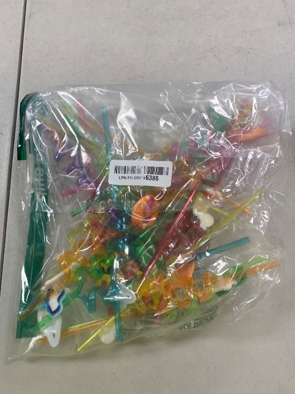 Photo 1 of 24 Beach Drinking Crazy Silly Straws for Kids Beach Ball Pool Summer Birthday Party Supplies Favors Decorations End of Year Student Gifts Bulk Prizes with 2 PCS Cleaning Brushes