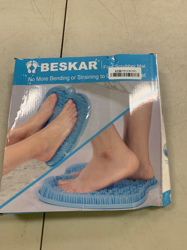 Photo 1 of BESKAR XL Large Foot Scrubber Mat for Use in Shower - Shower Foot Cleaner to Eliminate Calluses Dead Skin, Foot Massager Mat for Men & Women to Soothe Achy Feet, Non Slip Suction Cups