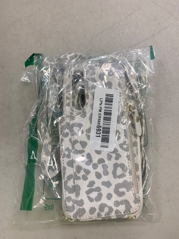 Photo 1 of Cavor for Samsung Galaxy A54 5G Case Wallet for Women, Phone Case Galaxy A54 5G Crossbody Case with Strap,Leather Zipper Pocket Card Holder Phone Cover-Leopard White