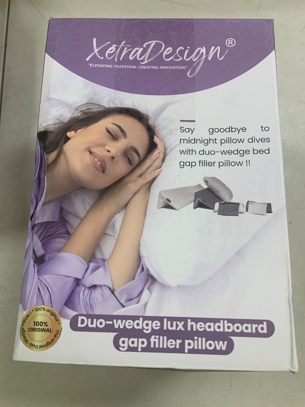 Photo 1 of XetraDesign Bed Wedge Pillow for Headboard Gap Up to 7", Triangle Gap Filler for Bed, Mattress Wedge Gap Filler, Headboard Space Filler, Corner Pillow, White Queen 60"