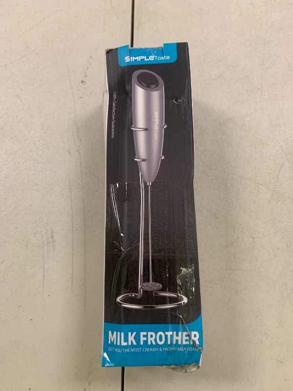 Photo 1 of SIMPLETaste Milk Frother Handheld Battery Operated Electric Foam Maker, Drink Mixer with Stainless Steel Whisk and Stand for Cappuccino, Bulletproof Coffee, Latte