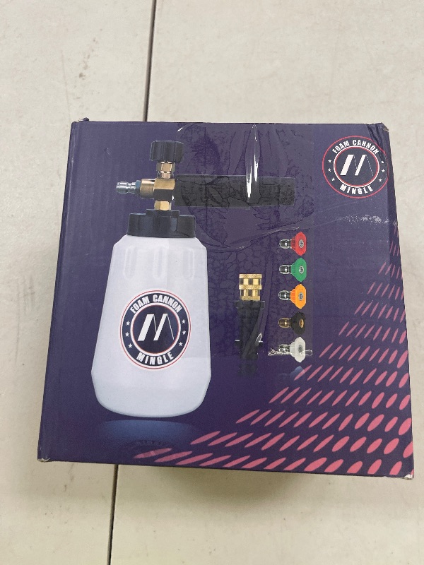 Photo 1 of M MINGLE Foam Cannon, Compatible with Karcher K2, K3, K4, K5, K6, K7 Pressure Washer, with 5 Nozzle Tips, 1/4 Inch Quick Connector