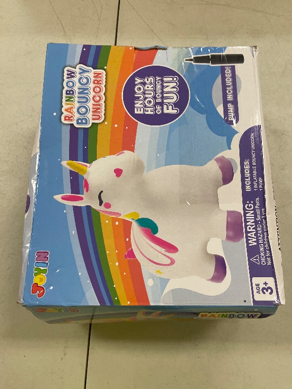 Photo 1 of JOYIN Bouncy Unicorn Horse, Kids Ride On Bouncer, Toddler Girl Bouncing Animal Hopper, Inflatable Hopping Toy for Birthday Gift, 18 Months 2 3 4 5 Year Old Kids Toddlers Boys Girls