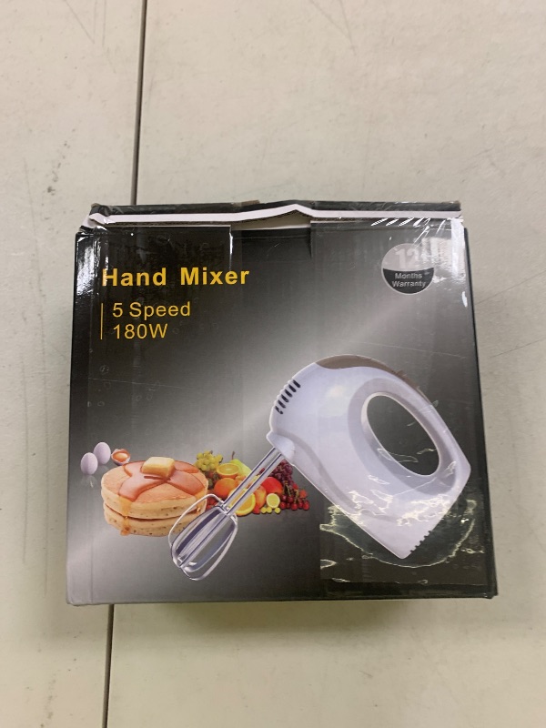 Photo 1 of 5-Speed Electric Hand Mixer with Whisk, Traditional Beaters, 120 Watts,Portable & Lightweight, Blending or Cooking, Brown