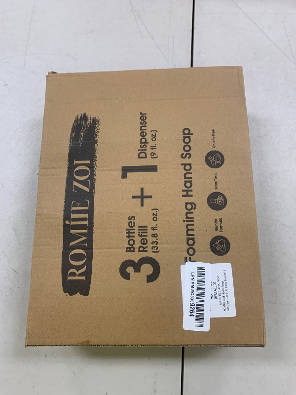 Photo 1 of ROMIIE ZOI Hand Soap Refills, Foaming Hand Soap Natural Plant Moisturizing Handsoap Fragrance Ocean Mist - Soft Hand Wash for Kitchen & Bathroom - with Foam Soap Dispenser 1L/33.8oz Pack 0f 3