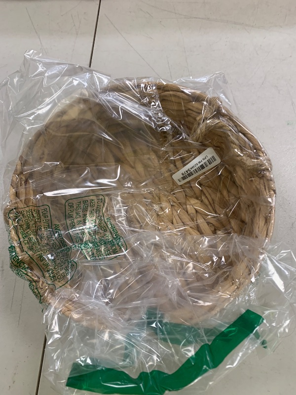 Photo 1 of YRLSOTGE Round Water Hyacinth Storage Baskets for Organizing Round Wicker Basket with Double Handles-Wicker Baskets for Shelves