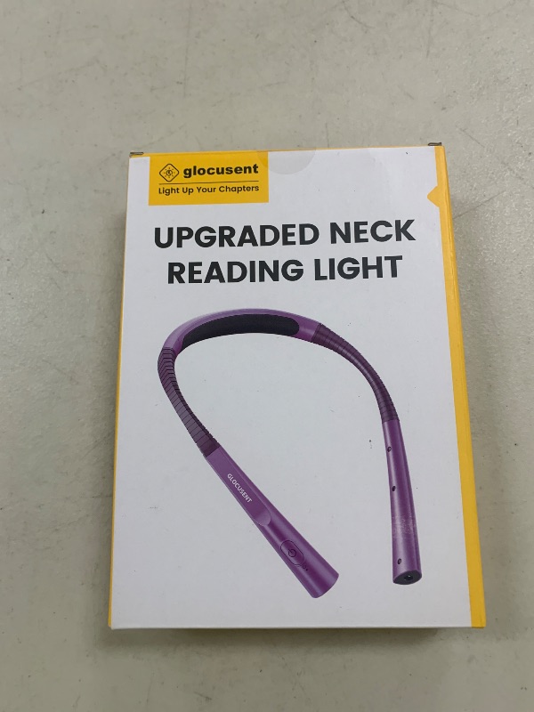 Photo 1 of Glocusent Upgraded LED Neck Reading Light, Book Light for Reading in Bed, 30-min Timer, 3 Colors & 3 Brightness Adjustable, Rechargeable & Long Lasting, Perfect for Reading, Knitting